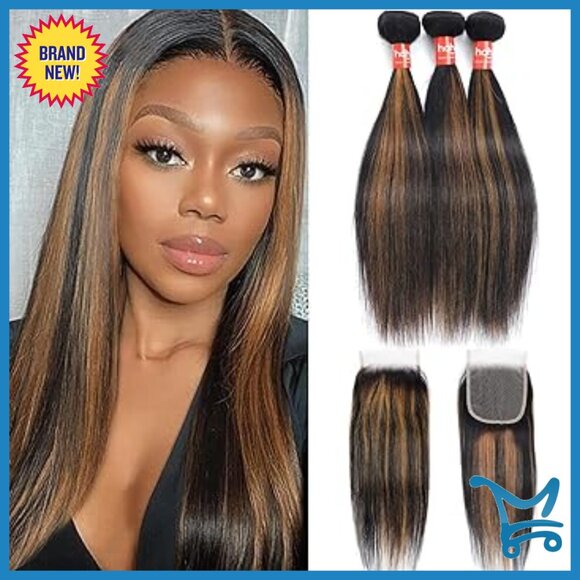 10A Remy Virgin Human Hair Extensions 3 Bundles with 4x4 Lace Closure main image 4